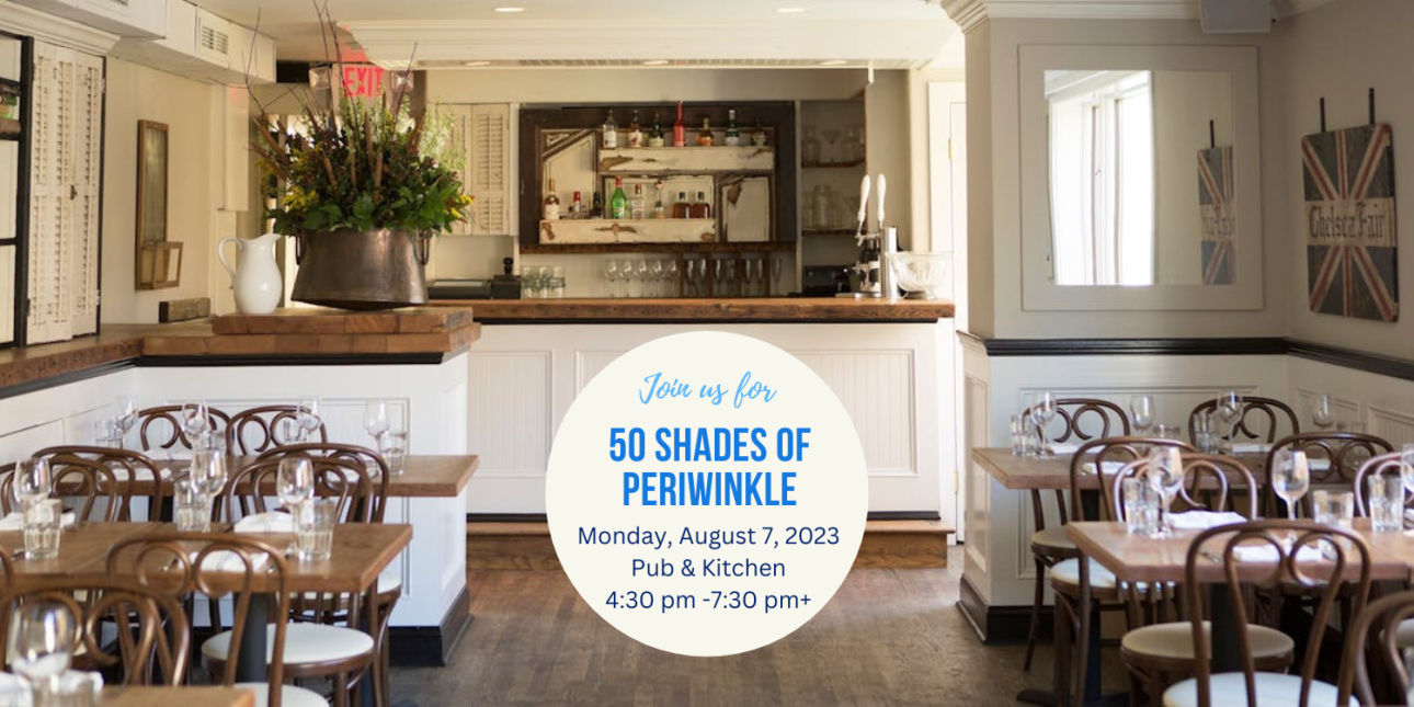 Event invitation for 50 Shades of Periwinkle - Monday, August 7th