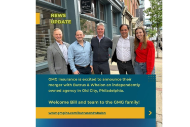 [Photo credit: GMG Insurance. Bill's on the far left. Ryan is second from the left]