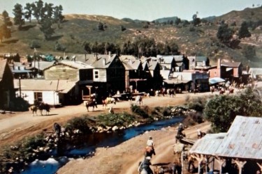 AI Historical aerial footage of the California Gold Rush